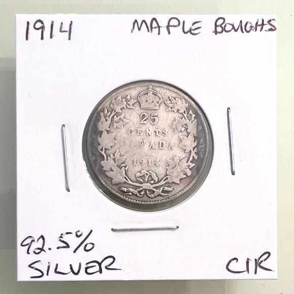 1912, 1913, 1914 & 1915 Canada Sterling Silver 4 x 25¢ Coins! - Picture 7 of 13